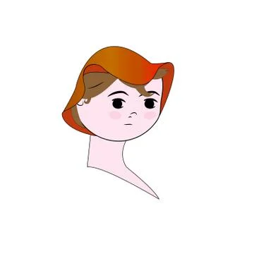 Cartoon image of a young girl s face Stock Illustration