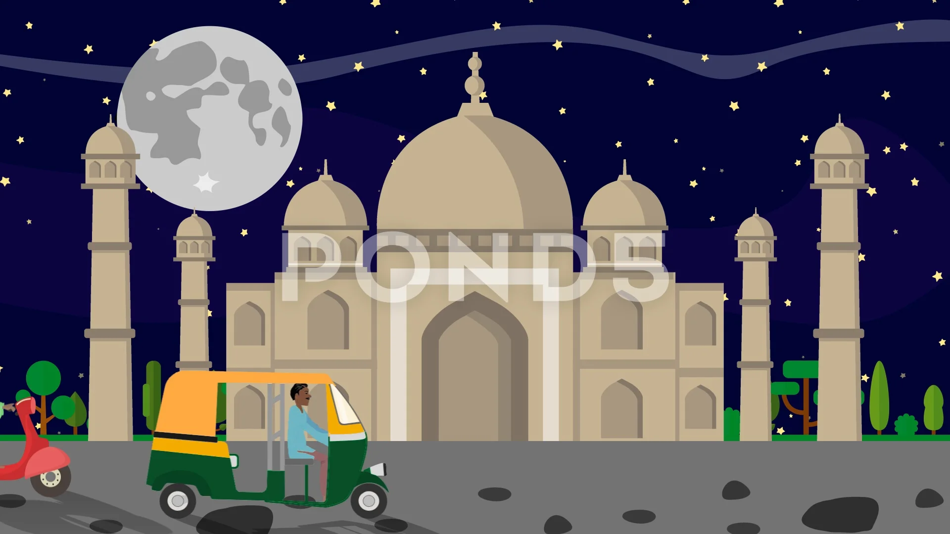 Cartoon India Gate in Delhi at a Full Mo... | Stock Video | Pond5
