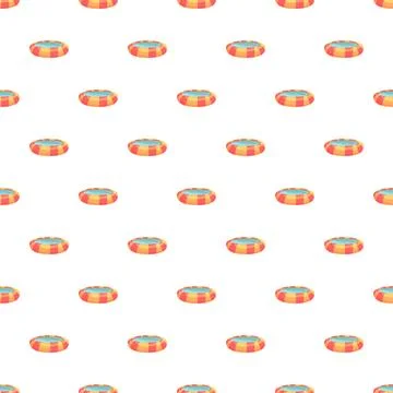 Cartoon inflatable swimming pool objects creating a seamless pattern Stock Illustration