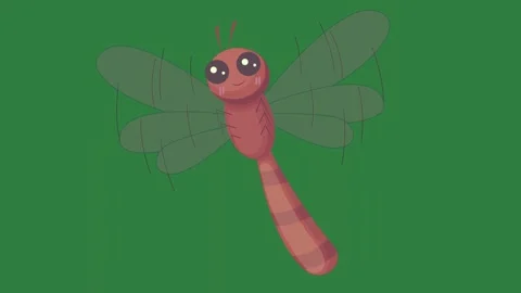 A cartoon insect on green background and isolated isolated on green screen Stock Footage 336893171
