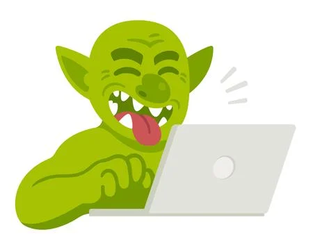 Cartoon internet troll Stock Illustration