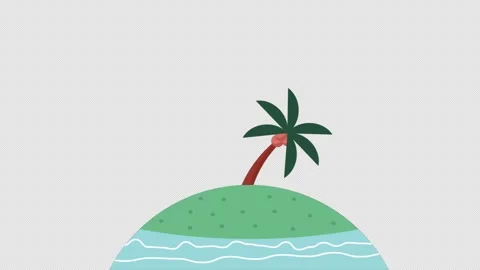 Cartoon Island 2D Video stock 281251043