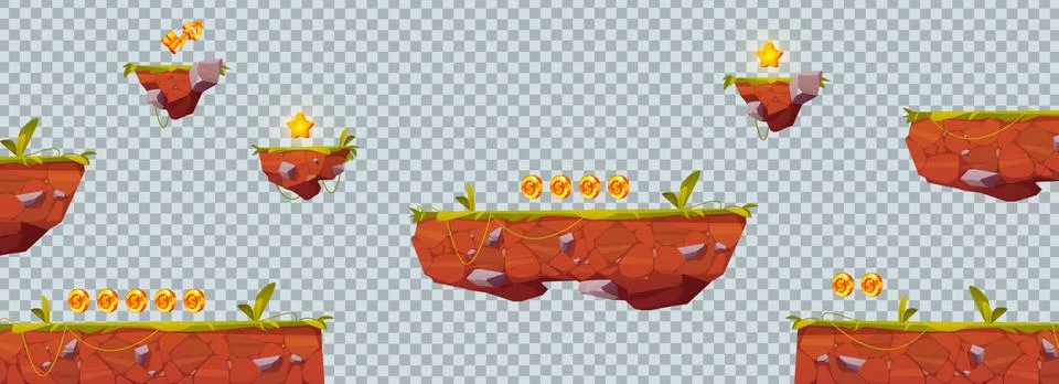 Cartoon isolated floating platform game asset Stock Illustration