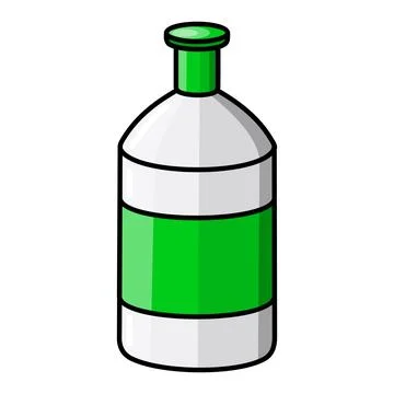 Cartoon isolated plastic bottle with cap Stock-Illustration