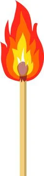 Cartoon isolated vector object matches and fire Ilustração Stock