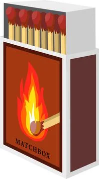 Cartoon isolated vector object matches and fire Ilustração Stock