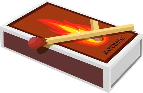 Cartoon isolated vector object matches and fire Ilustração Stock