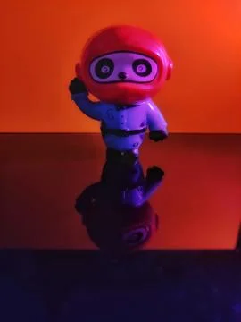 A cartoon with its reflection. Stock Photos