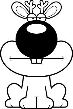 Cartoon Jackalope Bored Stock Illustration