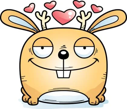 Cartoon Jackalope Love Stock Illustration