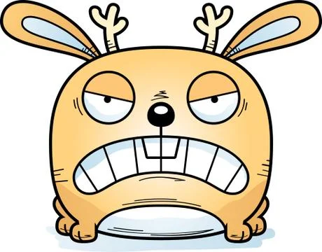 Cartoon Jackalope Mad Stock Illustration