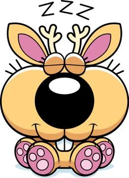 Cartoon jackalope napping Stock Illustration