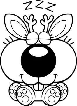 Cartoon Jackalope Napping Stock Illustration