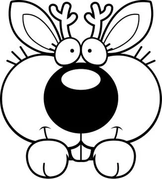 Cartoon Jackalope Peeking Stock Illustration