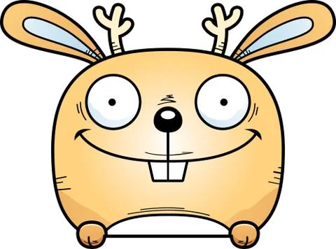 Cartoon Jackalope Peeking Stock Illustration