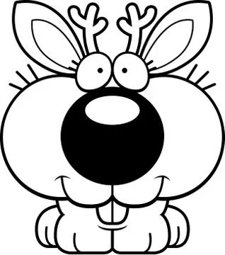 Cartoon Jackalope Smiling Stock Illustration