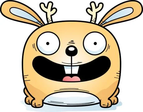 Cartoon Jackalope Smiling Stock Illustration