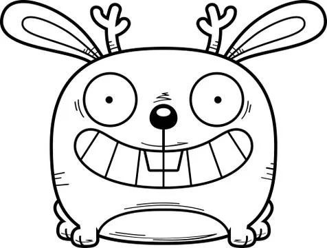 Cartoon Jackalope Smiling Stock Illustration