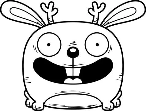 Cartoon Jackalope Smiling Stock Illustration