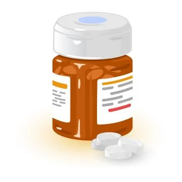Cartoon jar with tablets Stock Illustration