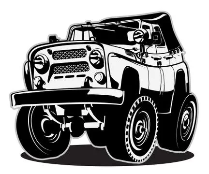 Cartoon jeep Stock Illustration