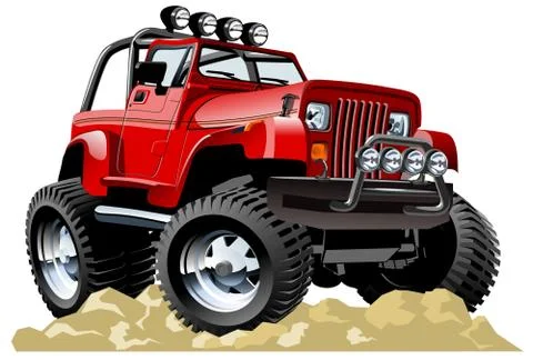 Cartoon jeep Stock Illustration