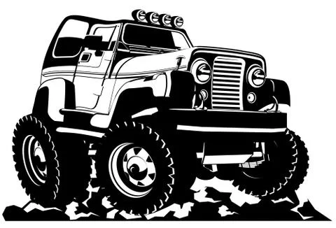 Cartoon jeep Stock Illustration