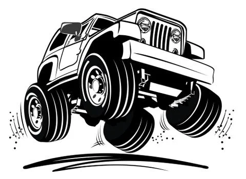 Cartoon jeep Stock Illustration