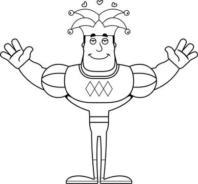 Cartoon Jester  Hug Stock Illustration