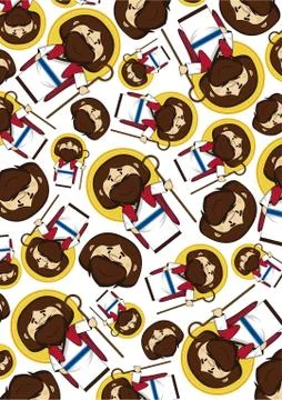Cartoon Jesus Pattern Stock Illustration