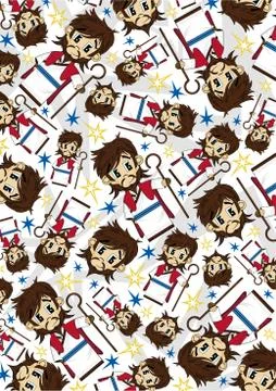 Cartoon Jesus Pattern Stock-Illustration