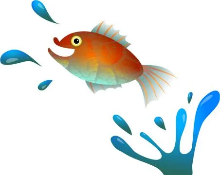 Cartoon Jumping Fish Stock-Illustration