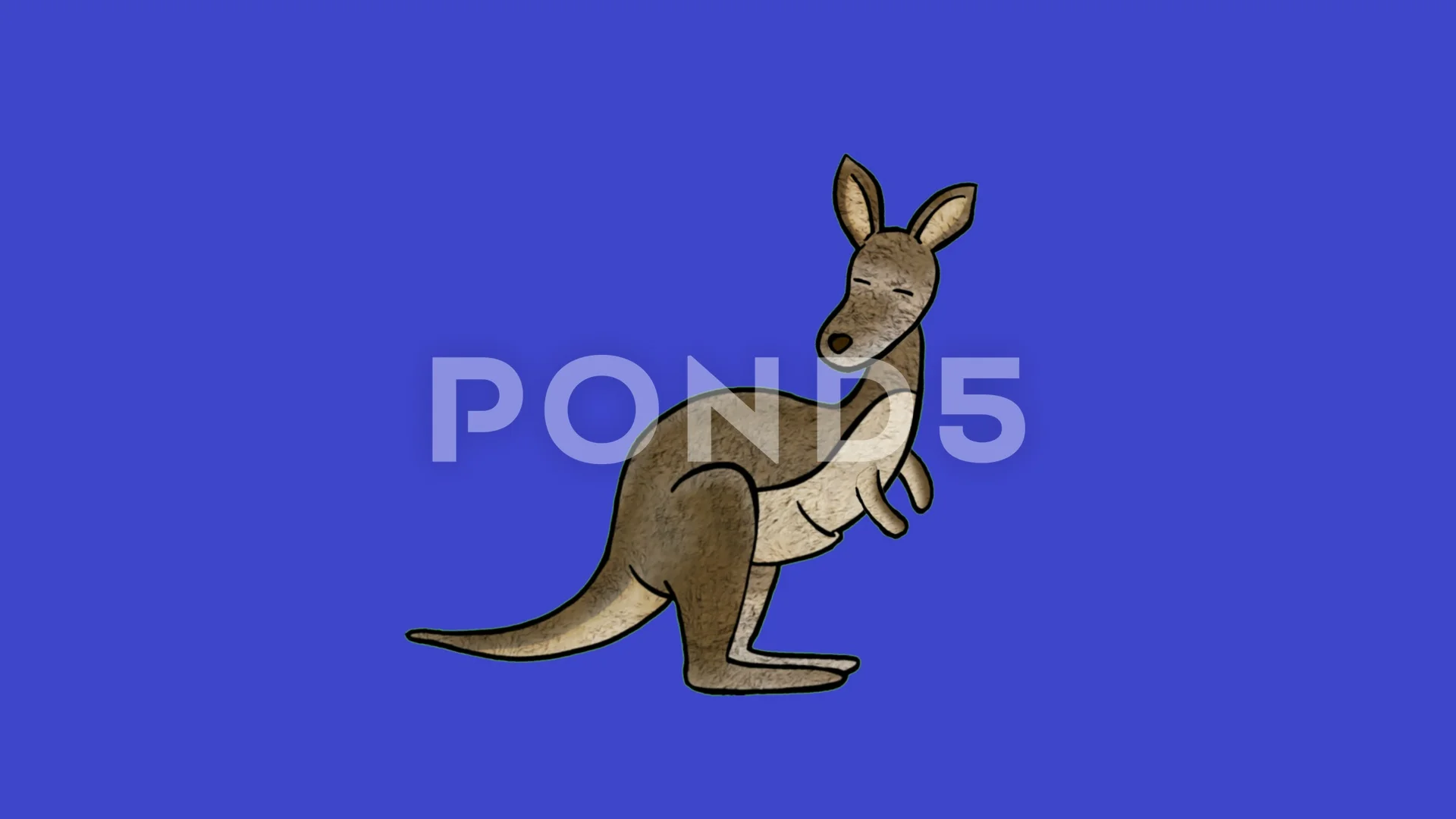 Cartoon Kangaroo, Jumping: Loop + Matte | Stock Video | Pond5