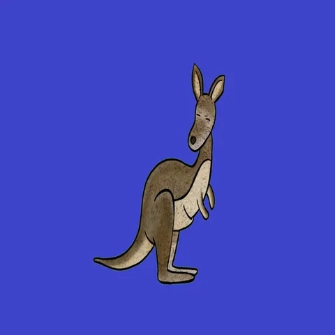 Cartoon Kangaroo, Jumping: Loop + Matte | Stock Video | Pond5