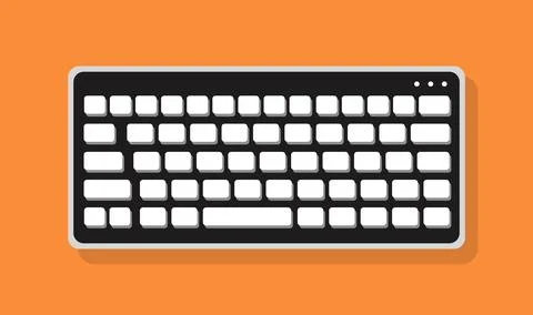 Cartoon Keyboard Digital Computer Typing Equipment Vector Illustration Stock Illustration