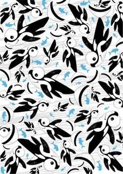 Cartoon Killer Whale Pattern Stock-Illustration