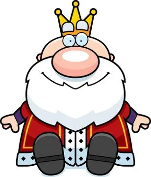 Cartoon king sitting Illustrazione stock