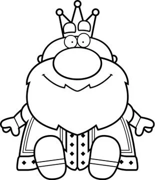 Cartoon King Sitting Illustrazione stock