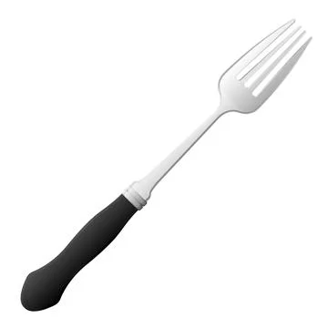 Cartoon kitchenware cultery stainless fork gray gradient color Stock Illustration