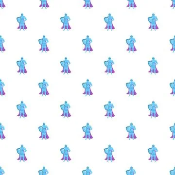 Cartoon knight pattern representing protection and bravery Stock Illustration