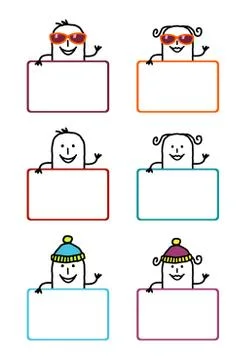 Cartoon labels Stock Illustration