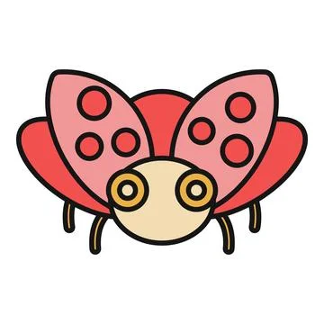 Cartoon ladybug character with red spotted wings Stock Illustration