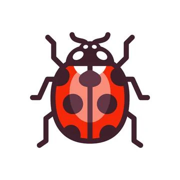 Cartoon ladybug icon Stock Illustration