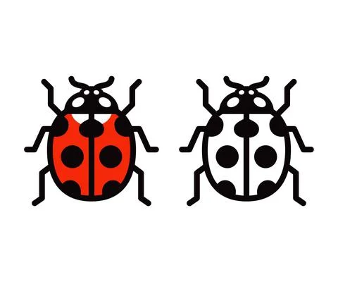 Cartoon ladybug icon Stock Illustration