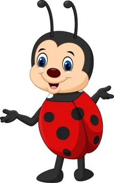 Cartoon ladybug posing Stock Illustration