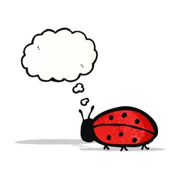 Cartoon ladybug with thought bubble Illustrazione stock