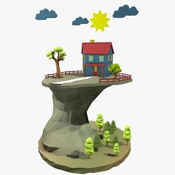 3D Model: Cartoon Landscape ~ Buy Now #96465323 | Pond5