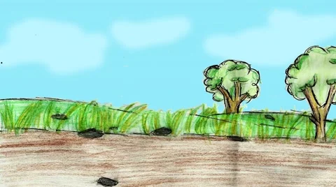 Cartoon landscape Stock Footage 45916082
