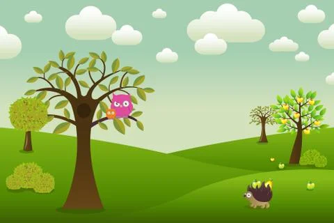 Cartoon landscape Stock Illustration