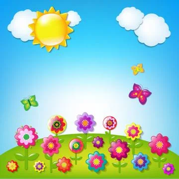 Cartoon landscape Illustrazione stock